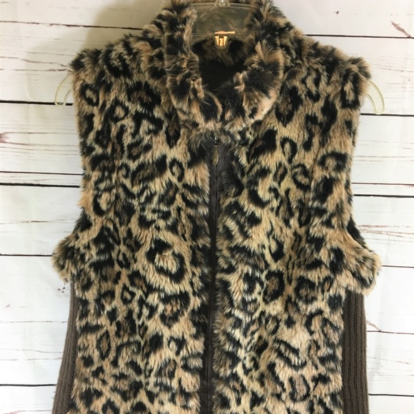 Furry Animal Print Sweater Sleeveless Vest - Picture 2 of 8
